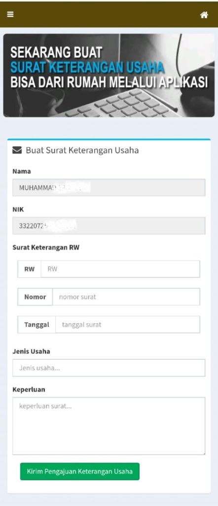 Surat Keterangan Usaha